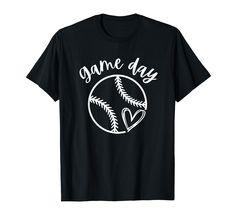 PRICES MAY VARY. This game day softball design makes a great gift for men, women, boys or girls Lightweight, Classic fit, Double-needle sleeve and bottom hem Softball Shirts For Moms, Softball Shirt Designs, Softball Heart, Shirts For Moms, Girls Baseball, Softball Shirt, Baseball Girls, Baseball Outfit, Great Gifts For Men