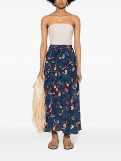 Ulla Johnson - Georgina Skirt in Blue Dahlia Blue Dahlia, Cami Nyc, Dressy Pants, Van Cleef Arpels, Silk Crepe, Cotton Hoodie, Casual Denim, Ulla Johnson, Lady Dior