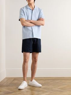 DESIGNED BY MR PORTER. Mr P.'s shorts are cut from cotton-terry that's equally absorbent and soft. They're fitted with an elasticated drawstring waistband and have a comfortable straight-leg shape. Lower Impact Materials. This product is made using at least 50% lower-impact materials or ingredients. Find out more about our Consciously Crafted criteria here. Small to size. See Size & Fit notes. Tom Ford Bag, Mr P, Wardrobe Edit, Shorts For Men, Loungewear Shorts, Short Suit, Suede Jacket, Drawstring Shorts, Drawstring Waistband