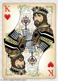 the king and queen of hearts playing cards