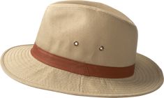 This Indiana Jones-inspired hat is built for adventure with its sturdy construction and water-repellent cotton twill that’s closely woven to help block 97.5% of the sun’s rays. The garment-washed fabric and 21/2" wide faux leather banded brim lend rugged style to this 3-season hat. Spot clean. Imported.  Haberdashery qulity construction 50+ UPF Garment-washed twill gives the hat a broken-in look Available in three sizes for a perfect fit Rafia Hat, Indian Jones, Adventure Hat, Vermont Country Store, Safari Hat, Rugged Style, Safari Style, Country Store, Local Restaurant