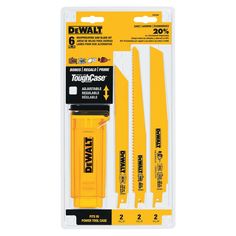 dewt tool set with yellow blades