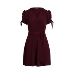 A belted waist enhances the fit-and-flare silhouette of this dress which features a bubble-crepe fabrication smocked shoulders and ruched sleeves with self-ties at the cuffs. Casual Puff Sleeve Dress With Tie Waist, Fitted Dress With Tie Sleeves For Daywear, Chic Belted Puff Sleeve Dress For Daywear, Ralph Lauren Summer Midi Dress For Daywear, Ralph Lauren Midi Dress For Summer Daywear, Fitted Fall Dress With Tie Sleeves, Elegant Workwear Dresses With Tie Sleeves, Chic Belted Dresses With Puff Sleeves, Fitted V-neck Dress With Tie Sleeves