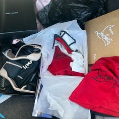 100% Authentic Can Show Proof. My Ex Got Them For Me Selling Them For 550 Each. Both For 900 Shoes Red Bottoms, Ysl Heels, Saint Laurent Paris, My Ex, Red Bottoms, Louboutin Shoes, Christian Louboutin Shoes, 6 Months, Shoes Women Heels