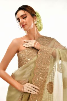 Add a subtle sophistication to your wardrobe with these timeless Sage Green hand-crafted Gotta Patti sarees. Crafted with precision and care, these sarees exude elegance, making them perfect for any occasion. Elegant Chanderi Pre-draped Saree For Navratri, Elegant Cotton Silk Pre-draped Saree With Dupatta, Elegant Cotton Silk Pre-draped Saree For Festivals, Cotton Silk Pre-draped Saree With Mirror Work For Reception, Bollywood Style Tissue Silk Pre-draped Saree For Designer Wear, Elegant Art Silk Pre-draped Saree With Cutdana, Elegant Organza Pre-draped Saree For Navratri, Elegant Pre-draped Pista Green Saree With Sheer Dupatta, Pista Green Cotton Silk Pre-draped Saree For Wedding