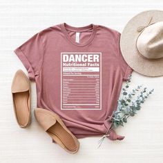 Dancer Nutrition Facts Dance Shirt Funny Dancer Shirt | Etsy Tap Dance Shirts, Relaxed Fit T-shirt For Dance With Short Sleeves, Casual Summer T-shirt For Dance, Summer Crew Neck Tops For Dance Class, Crew Neck Tops For Dance Class Summer, Cotton Tops With Letter Print For Dance, Cotton Letter Print Tops For Dance, Fitted T-shirt For Summer Dance, Cotton Graphic Print Tops For Dance