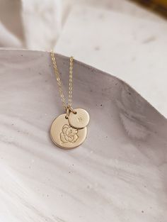 "Personalized August Birth Month Flower Necklace, Gladiolus Flower, Birthday Gift for Her, Initial Necklace, 14k Gold Filled, Sterling Silver, Charm Necklace, Mother Necklace, Custom Necklace Gladiolus - August Birth Month Flower Meaning: Strength * Integrity * Faithfulness * Persistence D E T A I L S * Gold Filled: Gold Filled Disc, Clasp and Chain. * Sterling: .925 Sterling Silver Disc, Clasp and Chain. P E N D A N T + L E N G T H * Gladiolus charm is 5/8\" in size. Initial charm is 3/8\" in s Rose Gold Birth Flower Jewelry For Birthday, 14k Gold Birth Flower Necklace For Mother's Day, Rose Gold Flower Jewelry For Birthdays, Rose Gold Flower Jewelry For Birthday, Yellow Gold Valentine's Day Necklace With Birth Flower, Yellow Gold Birth Flower Necklace For Valentine's Day, Yellow Gold Necklace With Birth Flower For Valentine's Day, 14k Gold Birth Flower Necklace, Yellow Gold Necklace With Flower Charm For Valentine's Day