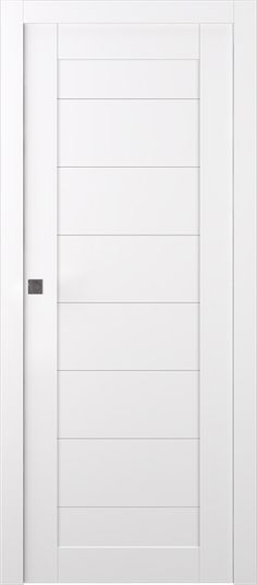 an open white door on a wall