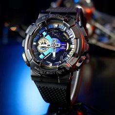 Casio G-SHOCK Waterproof Sports Mens Womens Black Analog/Digital Combo GM-110B-1A Black G Shock Watch, Casio Gm 5600, G Shock Limited Edition, Functional Black Shock-resistant Digital Watch, Casio G Shock Dw 6900, Casio G Shock, G Shock, Stylish Sneakers, Perfect Pair