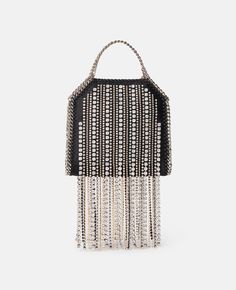 Crystal Fringe, Gift Guide Women, Stella Mccartney Falabella, Boy Outerwear, Bags Logo, Mini Tote Bag, Polyester Satin, Crystal Embellishment, Mini Tote