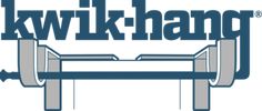 the logo for kwik - hangg is shown in blue and grey letters on a white background