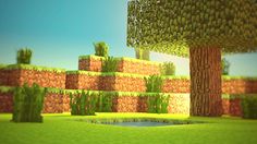 an image of some trees and bushes in minecraft