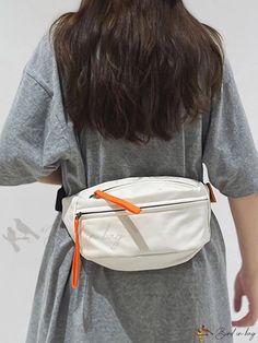 Bird in Bag - Womens Street Style Casual Unisex Hip-Hop Waist Bag Chest Bag Shoulder Bag Fanny Pack Large Capacity White Chest Bag For School, White Large Capacity Chest Bag For Daily Use, White Canvas Bag With Mobile Phone Pocket For Travel, White Canvas Travel Bag For Mobile Phone, White Travel Canvas Bag For Mobile Phone, Trendy Bags With Pockets For Outdoor Activities, Trendy Shoulder Bag With Pockets For Outdoor Activities, White Pouch Chest Bag For Everyday Use, Casual White Canvas Mobile Phone Bag