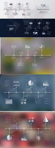 three different types of web pages with the same color scheme