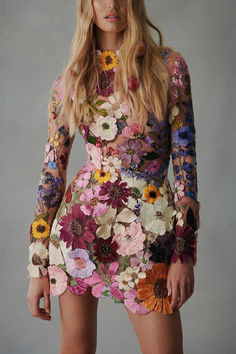 Vestidos Color Rosa, Party Kleidung, Candice Swanepoel, Dress Crafts, Black Sheath Dress, 영감을 주는 캐릭터, Floral Applique, Long Sleeve Mini, Long Sleeve Mini Dress