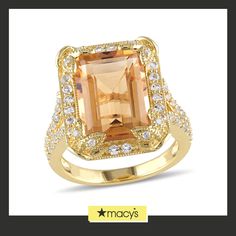 in stock Elegant Macy's Jewelry With Center Stone, Elegant Baguette Cut Topaz Jewelry, Macy's Formal Jewelry With Center Stone, Elegant Baguette Cut Citrine Jewelry, Elegant Brilliant Cut Citrine Jewelry, Elegant Citrine Jewelry With Brilliant Cut, Leaf Ring, Citrine Stone, Topaz Stone