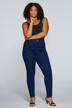 Meet the denim your curves deserve Designed to complement your curvy figure these jeans feature a highrise waist darkdenim blue stretchy fit and shape enhancing features for a look amazing feel amazing fitCato contour fit fits closer to the body to hug your curves295 in inseamHourglass  uplifting shape enhancing and tummy control60 cotton 20 polyester 18 rayon 2 spandexMachine washImported Strechy Plus Size Jeans, Plus Size High Waist Jeans, Plus Size Curve, Curvy Women Jeans Summer, Plus Size Jeans For Big Thighs, 2022 Jeans Trends Women Plus Size, Plus Size Girlfriend Jeans, Ssbbw Jeans, Pluse Size