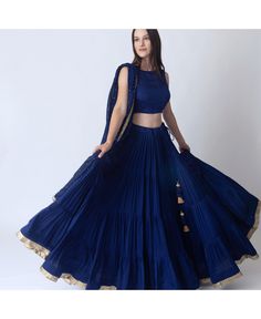 in stock Royal Blue Lehenga, Blue Lehenga Choli, Simple Lehenga, Navratri Dress, Long Gown Design, Indian Outfits Lehenga, Lehenga Designs Simple, Lehnga Dress, Traditional Indian Dress