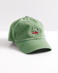 This golf-inspired cap keeps the sun out of your eyes when you hit the links!One size fits mostWeathered detailingEmbroidered graphicsCurved bill Casual Golf Trucker Hat With Curved Brim, Casual Trucker Hat With Curved Brim For Golf, Casual Curved Brim Trucker Hat For Golf, Casual Snapback Trucker Hat For Golf, Casual Golf Trucker Snapback Hat, Casual Golf Snapback Trucker Hat, Curved Brim Baseball Cap For Summer Golf, Casual Adjustable Trucker Hat For Golf, Summer Golf Baseball Cap