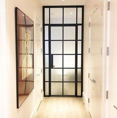 iwd-neat-iron-frame-single-door-interior-no-threshold-cifd-in009-10-lite-frosted-glass-square-transom-narrow-sidelights City Doors, Single French Door, Frosted Glass Interior Doors, Steel French Doors, Open Plan Living And Dining, Vienna City, Window Company, Luxury Door, Frosted Glass Door