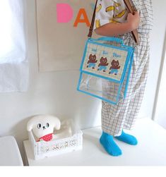 Playful Satchel Shoulder Bag For School, Playful Shoulder Bag With Adjustable Strap For School, Cute Clear Rectangular Bag, Playful Blue Shoulder Bag For School, Back To School Bag With Clear Strap, Trendy Bags For Daycare And Back To School, Playful Plastic Bags As Gifts, Food Bag, Go Outdoors