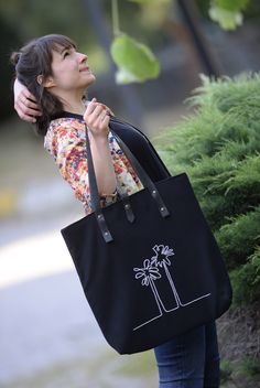 women bag , shoulder bag , canvas tote bag Bags Black, Black Shoulder Bag