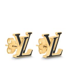 LOUIS VUITTON® - Lv Iconic Enamel Earrings - Black Lv Earrings, Beige Earrings, Micro Bags, Louis Vuitton Official Website, Slouchy Bag, Trunk Bag, Leather Denim, Louis Vuitton Official, Silver Jewelry Fashion