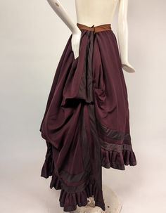 MOST UNUSUAL ASYMMETRICAL VICTORIAN 1870’S RED WINE BUSTLE SKIRT | eBay Bustle Skirt, Red Dead, 18th Century, Red Wine, Cute Outfits, Wine, Architecture, Skirt, Halloween