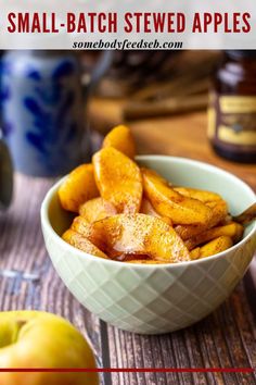 small batch sliced apples in a bowl on a table