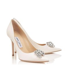 Diamond High Heels, Heels Winter, Ivory Bridal Shoes, Ivory Pumps, Jimmy Choo Bridal, Half Shoes, Lord Help, Ivory Shoes, Heels Aesthetic