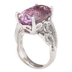 Stamped: 14K White Gold Total Ring Weight: 10.0 Grams Ring Length: N/ARing Width: N/A Gemstone Weight: Total Natural Kunzite Weight is 13.36 Carat (Measures: 17.65x10.90 mm) Color: Pink Diamond Weight: Total Natural Diamond Weight is 0.50 Carat Quantity: 54 Color: F-G, Clarity: VS2-SI1 Face Measures: 17.65x10.90 mm Sku: [703550W] Oval Gemstones With Prong Setting For Formal Occasions, Exquisite Oval Gemstones For Formal Occasions, Exquisite Oval Gemstones For Formal Events, Oval Gemstones With Diamond Accents Luxury Style, Elegant Oval Gemstones With Diamond Accents, Oval Diamond Ring With Accent Stones For Formal Events, Oval Diamond Ring With Accent Stones For Formal Occasions, Luxury Formal Diamond Ring With Accent Stones, Luxury Oval Topaz Ring For Formal Occasions