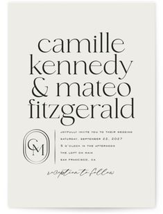 Modern design Bold Wedding Invitations, Retro Wedding Invitations, Grand Wedding, Modern Monogram, Modern Minimalist Wedding, Gettin Hitched, Classic Wedding Invitations, Minimalist Wedding Invitations, Youre Invited