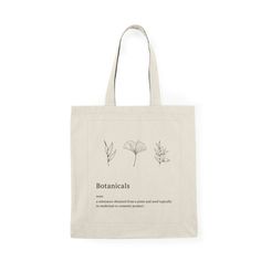 "A 100% cotton tote bag. .: Material: 6 oz., 100% natural cotton canvas fabric .: One size: 15\" x 16\" (38.1cm x 40.6cm) .: Convenient self-fabric handles" Botanical Cotton Canvas Bag For Daily Use, Botanical Cotton Canvas Bag For Everyday Use, Botanical Cotton Tote Bag, Cotton Bags With Plant Print For Everyday Use, Botanical Style Cotton Tote Bag, Botanical Style Canvas Tote Bag For Daily Use, Botanical Cotton Canvas Tote Bag, Botanical Style Rectangular Cotton Canvas Bag, Cotton Tote Bag With Plant Print