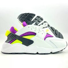 Nike Air Huarache “Magenta” White Neon Yellow (Dd1068-104) Mens Size 11.5 White Lace-up Huaraches For Streetwear, Nike White Running Shoes With Vibram Sole, Nike Low-top Huaraches For Streetwear, White Custom Sneakers With Vibram Sole For Sports, Nike Sporty Huaraches For Streetwear, White Sports Custom Sneakers With Vibram Sole, Sporty White Lace-up Huaraches, Nike Sporty Huaraches With Boost Midsole, Nike Sporty White Huaraches