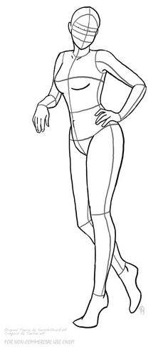 a drawing of a woman in a body suit