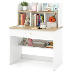 Ignite your kids passion for learning with our kids wooden study desk! The toddler study desk offers ample storage space for easy access to items. By the way, the storage drawer keeps things away from dust. Made of thickened boards, the childrens learning table stands the test of time. Moreover, the rounded corners are friendly to little ones. While the convenient knob and smooth guide rails make the drawer easy for toddlers to use. This multi-use desk is a great gift for kids, which is suitable White Kids Desk, Wooden Study Desk, Children Writing, Office Desk With Hutch, Kids Table Chair Set, Learning Table, Kids Study Desk, Kids' Desk, Home Office Furniture Desk