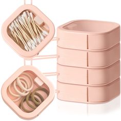 PRICES MAY VARY. Package Includes: you will receive 4 pieces of pink hair tie organizers; They are cute and delicate, which can meet your daily storage and replacement needs without taking up too much space Safe Material: hair clip organizer storage is made of ABS material and equipped with a handle made of TPE material, which is safe to use and easy to carry; It is not disposable, and can be applied for a long time, adding convenience to your life Convenient Design: there is a button switch on Hair Tie Storage, Hair Accessory Storage, Hair Accessories Organizer, Hair Tie Organizer, Bobby Pin Holder, Tie Organizer, Hair Clip Organizer, Hair Tie Holder, Tie Holder