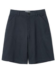 Composition : 100% cottonCountry of Origin : China Cotton Straight Leg Shorts With Side Pockets, Straight Leg Cotton Shorts With Side Pockets, Navy Bottoms With Pockets And Straight Hem, Cotton Bottoms With Welt Pockets In Short Length, Cotton Bottoms With Welt Pockets Short Length, Modern Cotton Bottoms For Work, Cotton Short Bottoms For Workwear, Cotton Work Shorts, Cotton Workwear Shorts With Hip Pockets