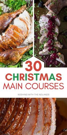 the cover of 30 christmas main courses including roasting hams and other meats