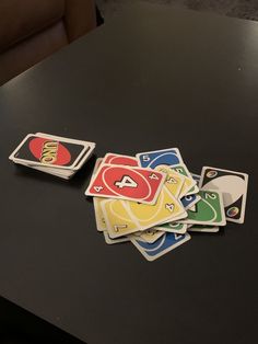 several unopened cards sitting on top of a table