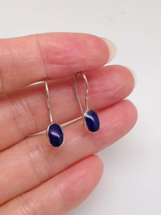 925 Sterling Silver Dainty Oval Lapis Dangle Earrings   - Metal: 925 Sterling Silver - Stone: Lab-Created Blue Lapis - Shape: Oval - Dimension:  Total Length Includes Hook: 21mm(0.83 in); Oval Lapis: 7.5mm(0.30 in) x 5mm(0.20 in), Thickness 2.3mm. (Please note that the lapis stone is Very Tiny/Dainty.) - Closure: Hook  - Color: Silver Lapis Stone, Lapis Earrings, Book Jewelry, Earrings Metal, Oval Earring, Pretty Jewelry, Funky Jewelry, Blue Lapis, Fall 2024