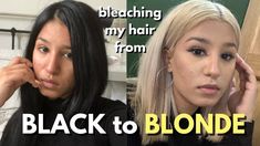 Diy Black To Blonde Hair At Home, Black To Blonde Transformation, Black Hair Vs Blonde Hair, Home Bleaching Hair Diy, Bleach Your Hair At Home Diy, Best Bleach For Dark Hair, How To Colour Your Hair At Home, How To Bleach Dark Hair At Home, Bleaching Dark Hair At Home