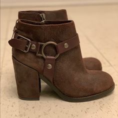 Brand New Never Worn Once. Too Small And Never Returned. Amazing Quality From Ash. Medium Brown Color. Suede And Leather. Inside Zip With Ash Logo On Zipper. 3 Inch Bootie. Moto Style. Brown Ankle-high Moto Boots With Stacked Heel, Casual Moto Boots With Stacked Block Heel, Casual Moto Boots With Stacked Heel, Casual Fall Heels With Buckle Closure, Casual Ankle Strap Boots For Fall, Casual Fall Ankle Boots, Casual Leather Moto Boots With Block Heel, Casual Brown Moto Boots With Stacked Heel, Suede Heeled Boots With Buckle Closure And Round Toe