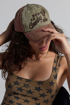 Country girl cap that's been washed and faded for a lived-in look. Features Country girl baseball hat Soft cotton cap Washed and faded for a lived-in look Embroidered text Adjustable fit Content + Care Cotton Spot clean Imported | Country Girl Baseball Hat in Brown, Women's at Urban Outfitters Dresses For Hourglass Shape, Embroidered Text, Floppy Hats, Baseball Girls, Brown Fits, Best Dresses, Hourglass Shape, Women's Hats, Wide Brimmed Hats