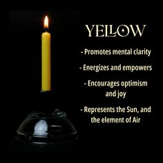 a yellow candle sitting on top of a black table