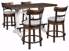 an image of a dining table and chairs with barstools on the bottom row