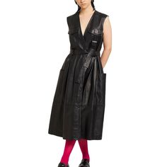 Women's Soft Genuine Lambskin Black Leather Dress V Neck Midi Leather Dress | eBay Black Leather Dress, Black Leather Dresses, As Pictures, Leather Wear, Leather Outfit, Leather Dress, Lambskin Leather, Black Fashion, Black Leather