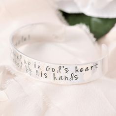 You Are A Miracle Sterling Silver Engraved Cuff Bracelet | 1/2" width Bible Verse Bracelet, Engraved Cuff, Christian Bracelets, God's Heart, Jewelry Quotes, A Miracle, Sterling Silver Cuff Bracelet, Christian Jewelry, Sterling Silver Cross