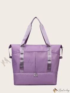 Bird in Bag - Expandable Luggage Storage Bag with Shoe Compartment, Perfect for Weekend and Overnight Travel, Weekend Hospital Bag Purple Large Capacity Backpack, Purple Large Capacity Backpack Shoulder Bag, Rectangular Gym Bag With Adjustable Strap, Functional Purple Shoulder Bag, Tote Bag With Removable Pouch For Overnight Trips, Tote Bags With Removable Pouch For Overnight Trips, Rectangular Travel Bag With Adjustable Strap For Errands, Large Capacity Rectangular Travel Bag For Errands, Tote Shoulder Bag With Luggage Sleeve For Errands