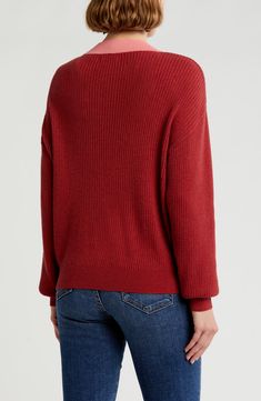 This woolly cashmere-kissed cardi is knit with soft ribbing and contrasting trim. 22" length (size Medium) V-neck Long sleeves 37% viscose, 23% nylon, 18% wool, 18% cotton, 4% cashmere Hand wash, dry flat Imported Knit V-neck Sweater With Ribbed Collar For Fall, Knit V-neck Cardigan With Ribbed Collar, Fall Wool V-neck Sweater With Ribbed Cuffs, Winter V-neck Cardigan With Ribbed Collar, V-neck Fine Knit Cardigan For Winter, Winter V-neck Fine Knit Cardigan, Fine Knit V-neck Cardigan For Winter, Fine Knit V-neck Winter Cardigan, Winter Fine Knit V-neck Cardigan